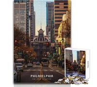 Puzzle de 1000 pièces pour Adolescents, inspiré de Philadelphie, axé sur l'analyse et la logique des jeuxIdéal comme Cadeau d'anniversaireDimensions 38x26cm.