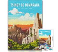 Puzzle de 1000 pièces pour Adolescents, inspiré du Jeu « Tsingy De Bemaraha Nt Park », idéal pour Les Jeux impossibles en Famille ou Les Cadeaux de Noël Secrets Dimensions:38x26cm
