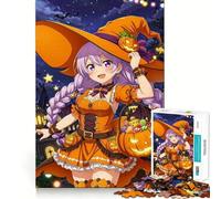 Puzzle de 1000 pièces pour Adolescents,inspiré d'une Fille d'anime en Costume de sorcière pour Halloween Jeu de mémoire,Verrouillage sûr,sans pièces détachées,idéal Cerveaux