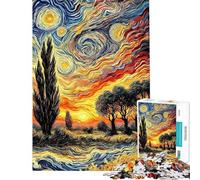 Puzzle de 1000 pièces pour Adolescents inspiré d'une Peinture de Paysage sur Le thème de la Nuit étoilée Découpe de précision Idéal pour Partager Un Moment Complice Entre Parents et Enfants Parfait