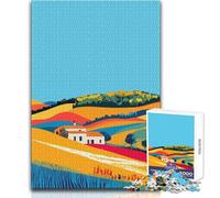 Puzzle de 1000 pièces pour Adolescents - Italie, collines toscanes, Art Minimaliste - Idéal pour des soirées Jeux en Famille, Analyse et logique - Cadeau d'anniversaire - Dimensions 50x75cm