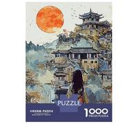 Puzzle De 1000 Pièces pour Adolescents Japan Castle Art Puzzle Anti-Stress, Amusant Et Original, Cadeau Unique pour Un Anniversaire Ou Noël 52x38cm/1000pcs