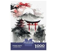 Puzzle De 1000 Pièces pour Adolescents Japan Scenery Ink Wash 2 Puzzle pour Adultes Jouet Décoration Murale Cadeaux pour Femmes Interaction Parent-Enfant 52x38cm/1000pcs