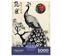Puzzle De 1000 Pièces pour Adolescents Japanese Beautiful Peacock Puzzle pour Adultes Jeux Relaxants Décoration Parfaite Défi Éducatif 38x26cm/1000pcs