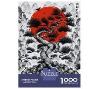 Puzzle De 1000 Pièces pour Adolescents Japanese Bonsai Tree Ink Puzzles pour Adultes, Jeu Familial Difficile, Défi Idéal comme Cadeau 38x26cm/1000pcs