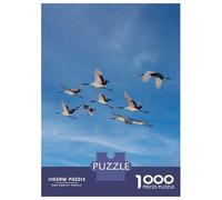 Puzzle De 1000 Pièces pour Adolescents Japanese Cranes Bird Fly Puzzle Adulte Anti-Stress, Décoration Murale, Difficile Et Stimulant 38x26cm/1000pcs