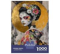 Puzzle De 1000 Pièces pour Adolescents Japanese Geisha Art Print-6 Puzzle Anti-Stress, Décoration Murale pour Anniversaire, Noël 70x50cm/1000pcs