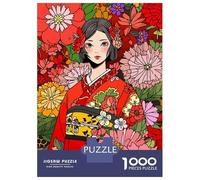 Puzzle De 1000 Pièces pour Adolescents Japanese Kimono Kawaii Art Puzzle pour Adultes, Jouets Anti-Stress, Cadeaux pour Femmes, Cadeau d'anniversaire, Cadeaux, 52x38cm/1000pcs