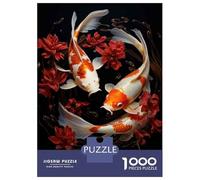 Puzzle De 1000 Pièces pour Adolescents Japanese Koi Fish Art Print Puzzles pour Adultes Découpe De Précision Stimule Le Cerveau Jeu Amusant Et Stimulant pour Toute La Famille 52x38cm/1000pcs
