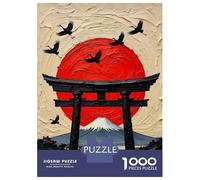 Puzzle De 1000 Pièces pour Adolescents Japanese Landscape with Cranes and Torii Gate Puzzles pour Adultes Jeux Relaxants, Amusants Et Humoristiques, Idéal comme Cadeau 38x26cm/1000pcs