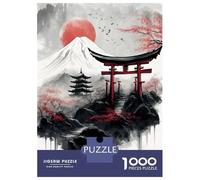 Puzzle De 1000 Pièces pour Adolescents Japanese Scenery Ink Wash Puzzle, Jouet, Décoration Murale, Défi Difficile, Cadeau pour Les Amis Et La Famille 52x38cm/1000pcs