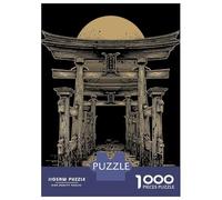 Puzzle De 1000 Pièces pour Adolescents Japanese Torii Gate with Rising Sun Puzzle Anti-Stress, Amusant Et Original, Cadeau Unique pour Un Anniversaire Ou Noël 38x26cm/1000pcs