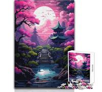Puzzle de 1000 pièces pour Adolescents - Jardin de cerisiers en Fleurs du Japon - Ambiance Zen - Jeu et Analyse en Famille - Idée Cadeau d'anniversaire - Dimensions 38x52cm