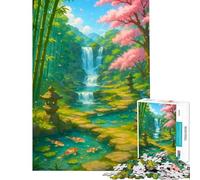 Puzzle de 1000 pièces pour Adolescents Jardin Japonais avec Cascade et carpes koï Jeu intellectuel et Relaxant Activités familiales Idée Cadeau pour Un Père Noël Secret (Taille 50x75cm)