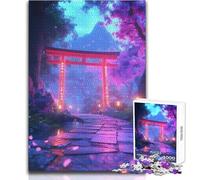 Puzzle de 1000 pièces pour Adolescents, Jardin Japonais avec Porte Torii, Jeu éducatif Impossible à Apprendre, Cadeau d'anniversaire (Taille 38x26cm)