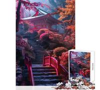Puzzle de 1000 pièces pour Adolescents Jardins mystiques Japonais Jeu Impossible Défi Difficile Décoration intérieure Jouet Difficile à compléter (38x26cm)