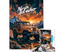 Puzzle de 1000 pièces pour Adolescents Jeep du Nord de l'Idaho Jeu de réflexion Découpe de précision Idéal pour Un Anniversaire ou Noël (Dimensions 50x75cm)