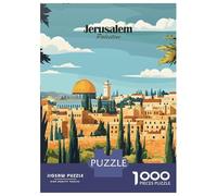 Puzzle De 1000 Pièces pour Adolescents Jerusalem Cityscape Puzzles pour Adultes Vacances À La Maison Tuer Le Temps Chaque Pièce Est Unique pour Les Jeux 38x26cm/1000pcs
