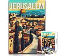 Puzzle de 1000 pièces pour Adolescents - Jérusalem, Israël - Jeu de réflexion et de Voyage en Famille - Décoration Murale - Cadeau d'anniversaire - Dimensions 38x52cm