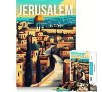 Puzzle de 1000 pièces pour Adolescents,Jérusalem,Israël,Voyage,découpe précise,Jeu de logique Amusant et Calme,décoration de Noël,Cadeau (38x52cm)