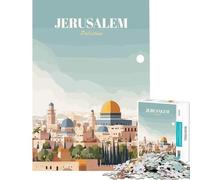 Puzzle de 1000 pièces pour Adolescents Jérusalem Palestine Affiche de Voyage Jeu Pratique éducatif et Amusant pour Femmes et Hommes (Dimensions 75x50cm)