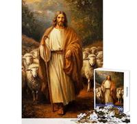 Puzzle de 1000 pièces pour Adolescents Jésus-Christ Le Bon Berger Peinture Jeu éducatif d'analyse et de logique décoration intérieure Jouet Cadeau Unique pour Un Anniversaire ou Noël (38x52cm)