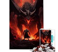 Puzzle de 1000 pièces pour Adolescents Jeu de réflexion Dragon Attack Jeu Stimulant et décoration pour la Maison (Dimensions 75x50cm)