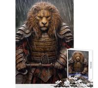 Puzzle de 1000 pièces pour Adolescents Jeu de réflexion sur Le thème du Lion samouraï Idéal pour Passer Le Temps à la Maison Jouet éducatif Renforce l'amour Entre Les Couples (52x38cm)