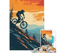 Puzzle de 1000 pièces pour Adolescents Jeu de VTT rétro Stimulant Casse-tête Anti-Stress Cadeau d'anniversaire (Taille 38x26cm)