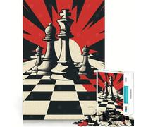 Puzzle de 1000 pièces pour Adolescents,Jeu d'échecs,Design Finement découpé,Jeu de Concentration,Cadeau pour se détendre et Passer Un Moment agréable,Cadeau de Noël ou de Loisirs (50x75cm)