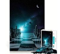 Puzzle de 1000 pièces pour Adolescents,Jeu d'échecs Spatial,graphismes épurés,Casse-tête logique,Jeu de Loisirs,Cadeau d'anniversaire Artistique (38x52cm)