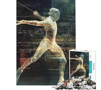 Puzzle de 1000 pièces pour Adolescents Jeu d'escrime numérique Amusant à la Maison pour s'amuser en Famille Jeu Impossible pour Les 14 Ans et Plus (50x75cm)