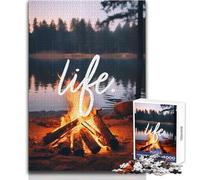 Puzzle de 1000 pièces pour Adolescents, Jeu éducatif et inspirant pour Jouer Autour du feu de Camp en Famille, Cadeau d'anniversaire, œuvre d'art à Offrir Dimensions 50x75cm