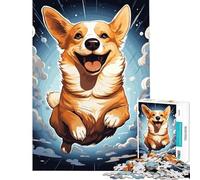 Puzzle de 1000 pièces pour Adolescents Jeu éducatif Happy Corgi Cadeau d'anniversaire Modèle à Assembler (Dimensions 38x26cm)