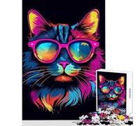 Puzzle de 1000 pièces pour Adolescents Jeu éducatif Simply Cool Cat Idée Cadeau pour Un Père Noël Secret Jeu de Manipulation Renforce l'amour Entre Couples Dimensions 38x52cm