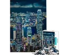 Puzzle de 1000 pièces pour Adolescents Jeu Familial de Hong Kong décoration Murale Difficile et Stimulant (Taille 38x52cm)
