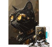 Puzzle de 1000 pièces pour Adolescents Jeu Familial Punk Cat Jeu Stimulant pour se détendre (Dimensions 38x52cm)