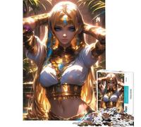 Puzzle de 1000 pièces pour Adolescents Jeune Fille égyptienne dorée Jeu éducatif de 1000 pièces Une œuvre d'art Jeu Familial éducatif (38x52cm)