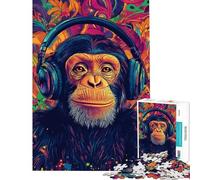 Puzzle de 1000 pièces pour Adolescents Jeux Amusants et addictifs sur Le thème des chimpanzés idéal pour cultiver la Patience Cadeau d'anniversaire Parfait pour Les Couples (Taille 38x26cm)
