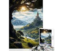 Puzzle de 1000 pièces pour Adolescents Jigsaw Knights Legacy Kingdom Jeux éducatifs Une œuvre d'art à Monter soi-même avec Poster et fiche de Questions Assortis (50x75cm)