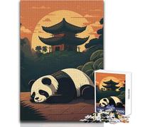 Puzzle de 1000 pièces pour Adolescents, Jigsaw Panda Bamboo, Japon, Beau Design, Jeu Difficile, œuvre d'art, Cadeau, Dimensions 50x75cm
