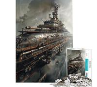 Puzzle de 1000 pièces pour Adolescents Jouet dirigeable Steampunk Jeu intellectuel et Manuel Anti-Stress pour Les Amateurs de Jeux (Dimensions 38x26cm)