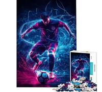 Puzzle de 1000 pièces pour Adolescents Joueur de Football avec lumières néon défi à réaliser Cadeau d'anniversaire décoration intérieure Jouet pour Les 14 Ans et Plus (50x75cm)