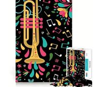 Puzzle de 1000 pièces pour Adolescents Joueur de Trompette dans Un Orchestre Jeu de réflexion Amusant et Stimulant Loisirs Décoration de Noël pour la Maison (38x26cm)