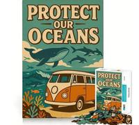 Puzzle de 1000 pièces pour Adolescents Jour de la Terre,Protection des océans Jeu de réflexion précis Cadeau pour des Moments de détente Idée Cadeau Artistique pour Noël (38x52cm)
