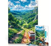Puzzle de 1000 pièces pour Adolescents Journée de Camping dans Une vallée montagneuse Jeu de Concentration Amusant et précis Décoration Murale de Noël (38x26cm)