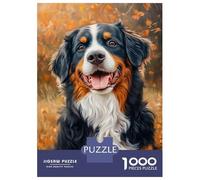 Puzzle De 1000 Pièces pour Adolescents Joyful Bernese Portrait -3 Puzzle Anti-Stress, Amusant Et Original, Cadeau Unique pour Un Anniversaire Ou Noël 38x26cm/1000pcs