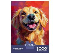 Puzzle De 1000 Pièces pour Adolescents Joyful Golden Retriever Puzzle Anti-Stress, Amusant Et Original, Cadeau Unique pour Un Anniversaire Ou Noël 38x26cm/1000pcs