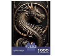 Puzzle De 1000 Pièces pour Adolescents King Golden Dragon Puzzle Adulte Anti-Stress, Décoration Murale, Difficile Et Stimulant 38x26cm/1000pcs