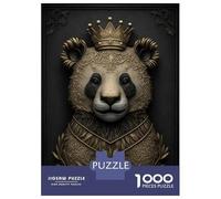 Puzzle De 1000 Pièces pour Adolescents King Panda Gold Deco Puzzle Adulte Jouets Anti-Stress Cadeaux pour Femmes Cadeaux Uniques pour Anniversaire Et Noël 52x38cm/1000pcs